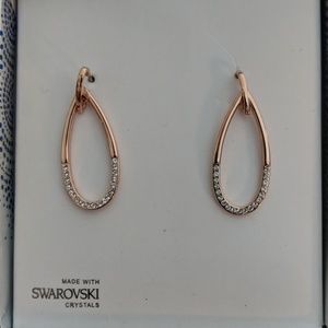 Rose Sterling Swarovski Crystal earrings New